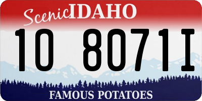 ID license plate 1O8071I