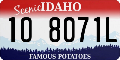 ID license plate 1O8071L
