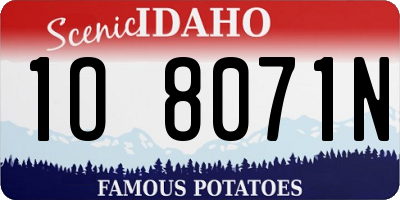 ID license plate 1O8071N