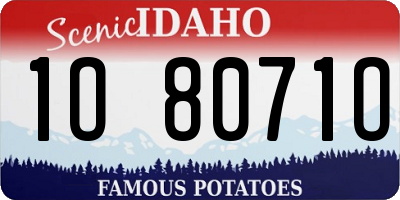 ID license plate 1O8071O