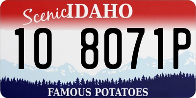 ID license plate 1O8071P