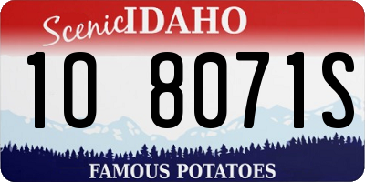 ID license plate 1O8071S
