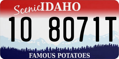 ID license plate 1O8071T