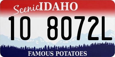 ID license plate 1O8072L