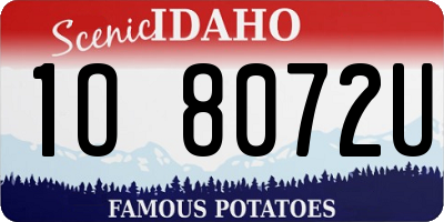 ID license plate 1O8072U