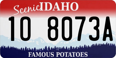 ID license plate 1O8073A