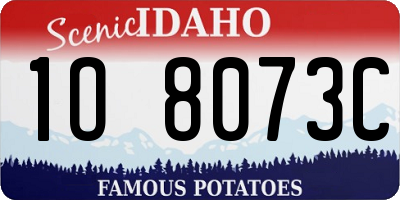 ID license plate 1O8073C