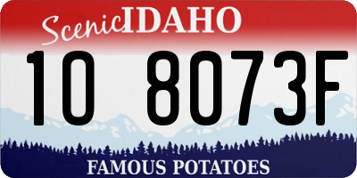 ID license plate 1O8073F