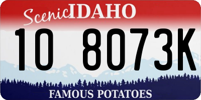 ID license plate 1O8073K