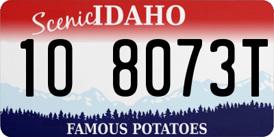 ID license plate 1O8073T