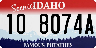 ID license plate 1O8074A