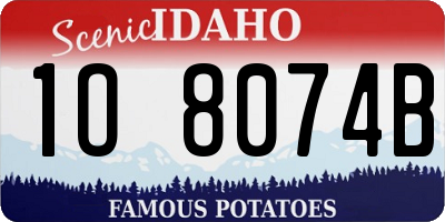 ID license plate 1O8074B