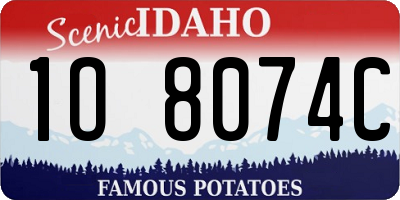 ID license plate 1O8074C