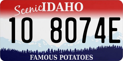 ID license plate 1O8074E