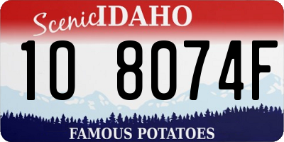 ID license plate 1O8074F