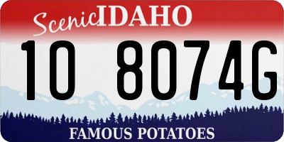 ID license plate 1O8074G