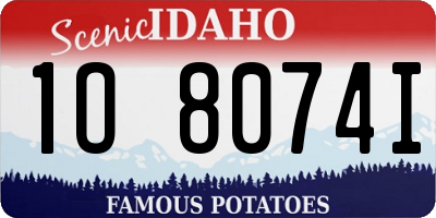 ID license plate 1O8074I