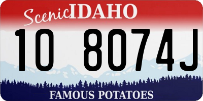 ID license plate 1O8074J