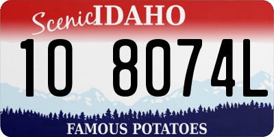 ID license plate 1O8074L