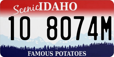 ID license plate 1O8074M