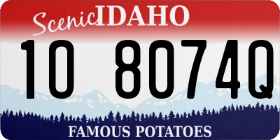 ID license plate 1O8074Q