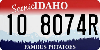 ID license plate 1O8074R