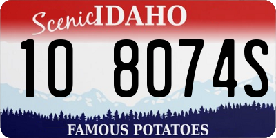 ID license plate 1O8074S