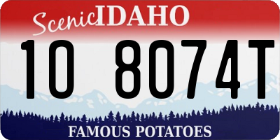 ID license plate 1O8074T