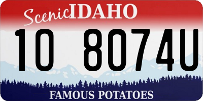 ID license plate 1O8074U