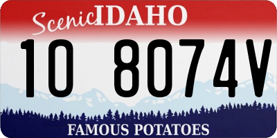 ID license plate 1O8074V