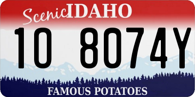 ID license plate 1O8074Y