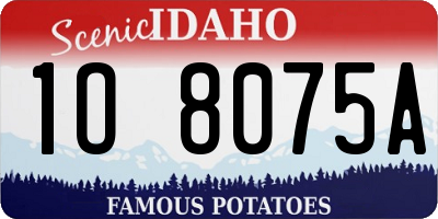 ID license plate 1O8075A