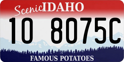 ID license plate 1O8075C