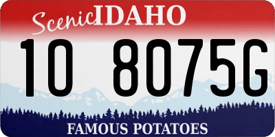 ID license plate 1O8075G