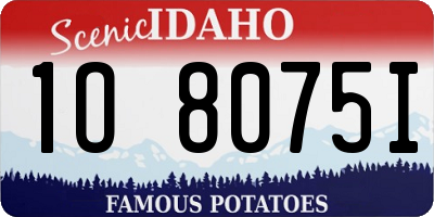ID license plate 1O8075I