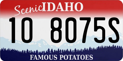 ID license plate 1O8075S