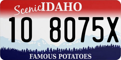 ID license plate 1O8075X
