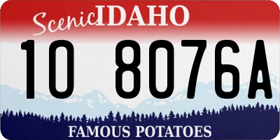 ID license plate 1O8076A