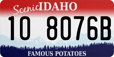 ID license plate 1O8076B