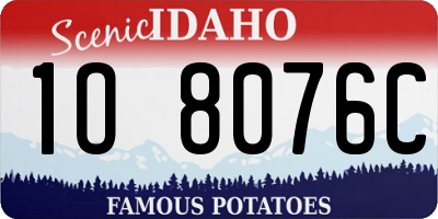 ID license plate 1O8076C