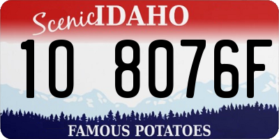 ID license plate 1O8076F