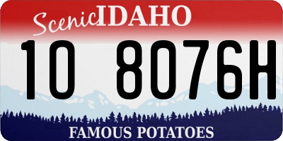 ID license plate 1O8076H