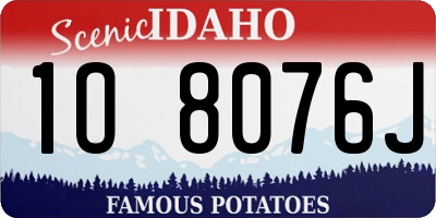 ID license plate 1O8076J