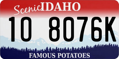 ID license plate 1O8076K