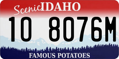 ID license plate 1O8076M