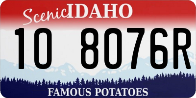 ID license plate 1O8076R