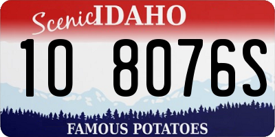 ID license plate 1O8076S
