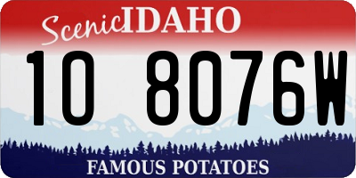 ID license plate 1O8076W