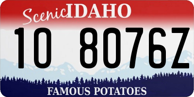 ID license plate 1O8076Z