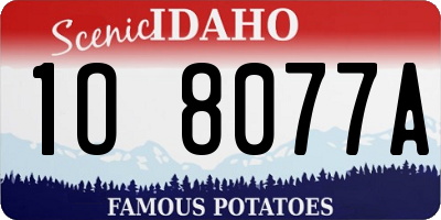 ID license plate 1O8077A
